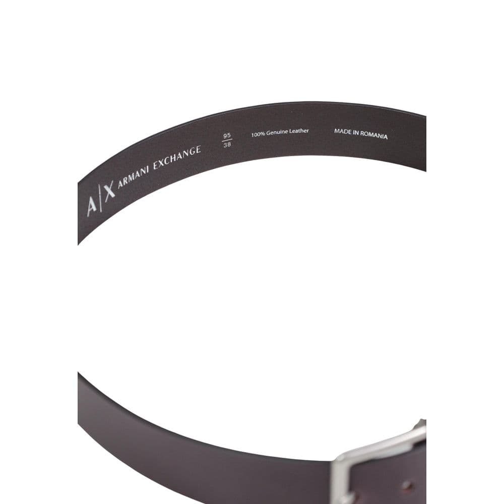 Armani Exchange Brown Leather Regular Belt - 4