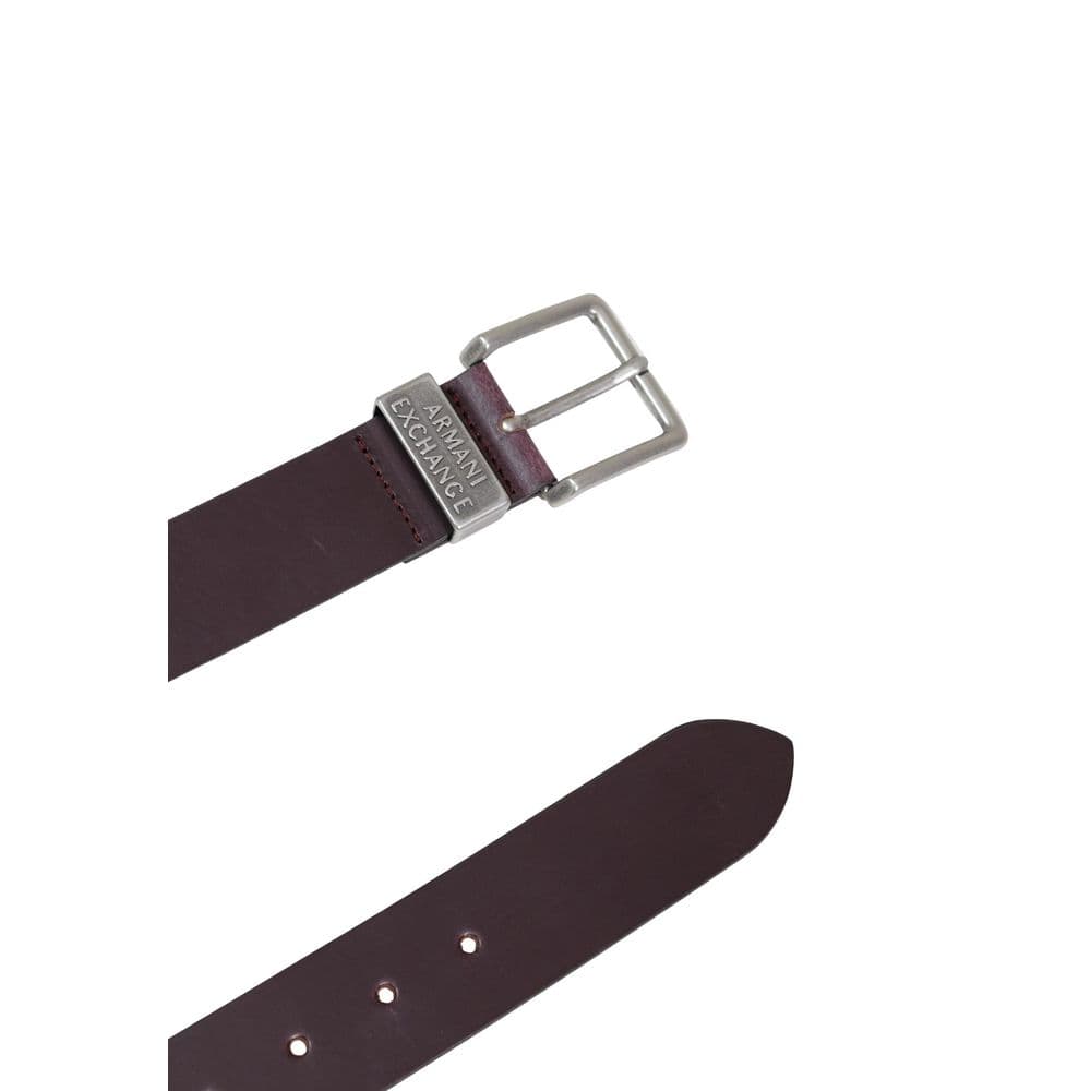 Armani Exchange Brown Leather Regular Belt - 5