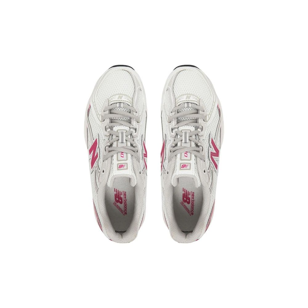 New Balance White Synthetic Athletic Sneakers - 5