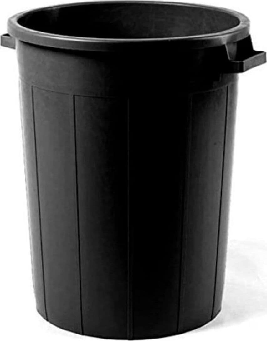 Bidone nero uso agricolo rifiuti no  coperchio lt.100 ø cm.52 altezza cm.65 - 3