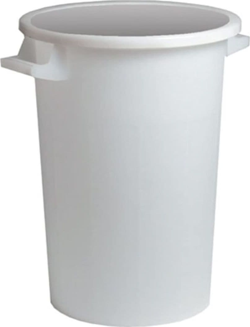 Bidone bianco uso agricolo rifiuti no coperchio  lt.100 ø cm.52 altezza cm.65 - 4