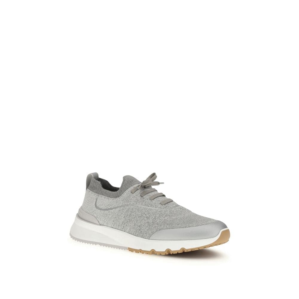 Brunello Cucinelli Gray Cotton Athletic Sneakers - 2