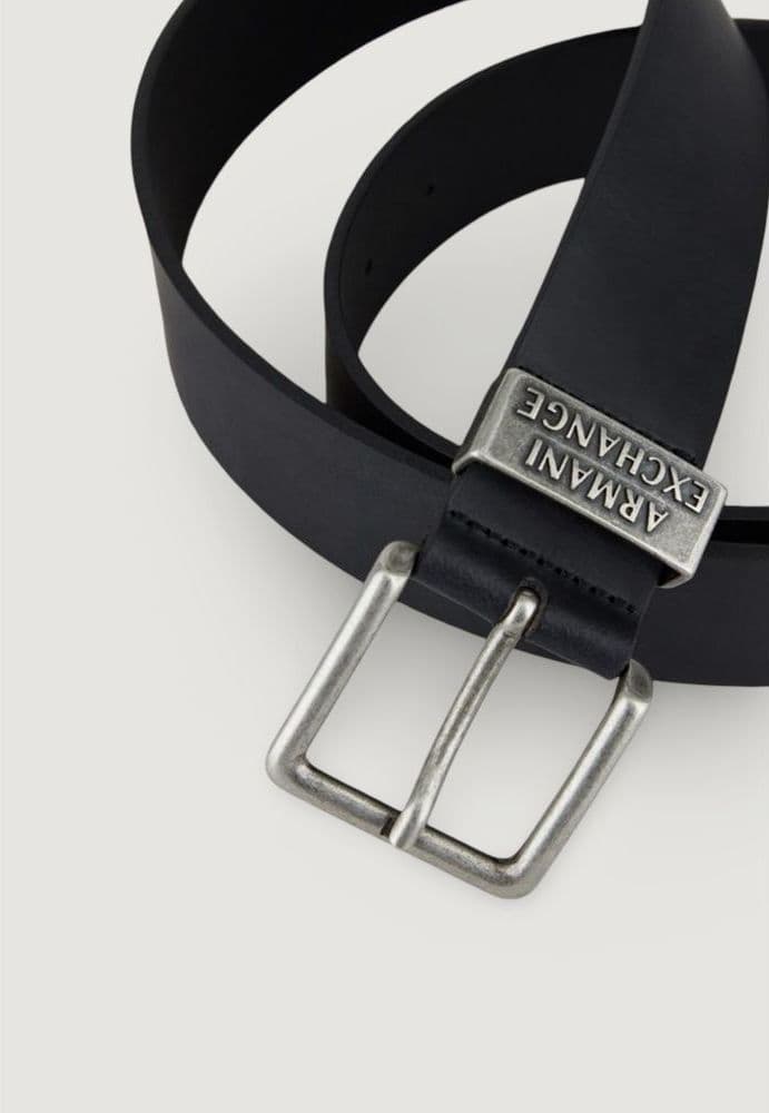 Armani Exchange Black Leather Regular Belt - 3