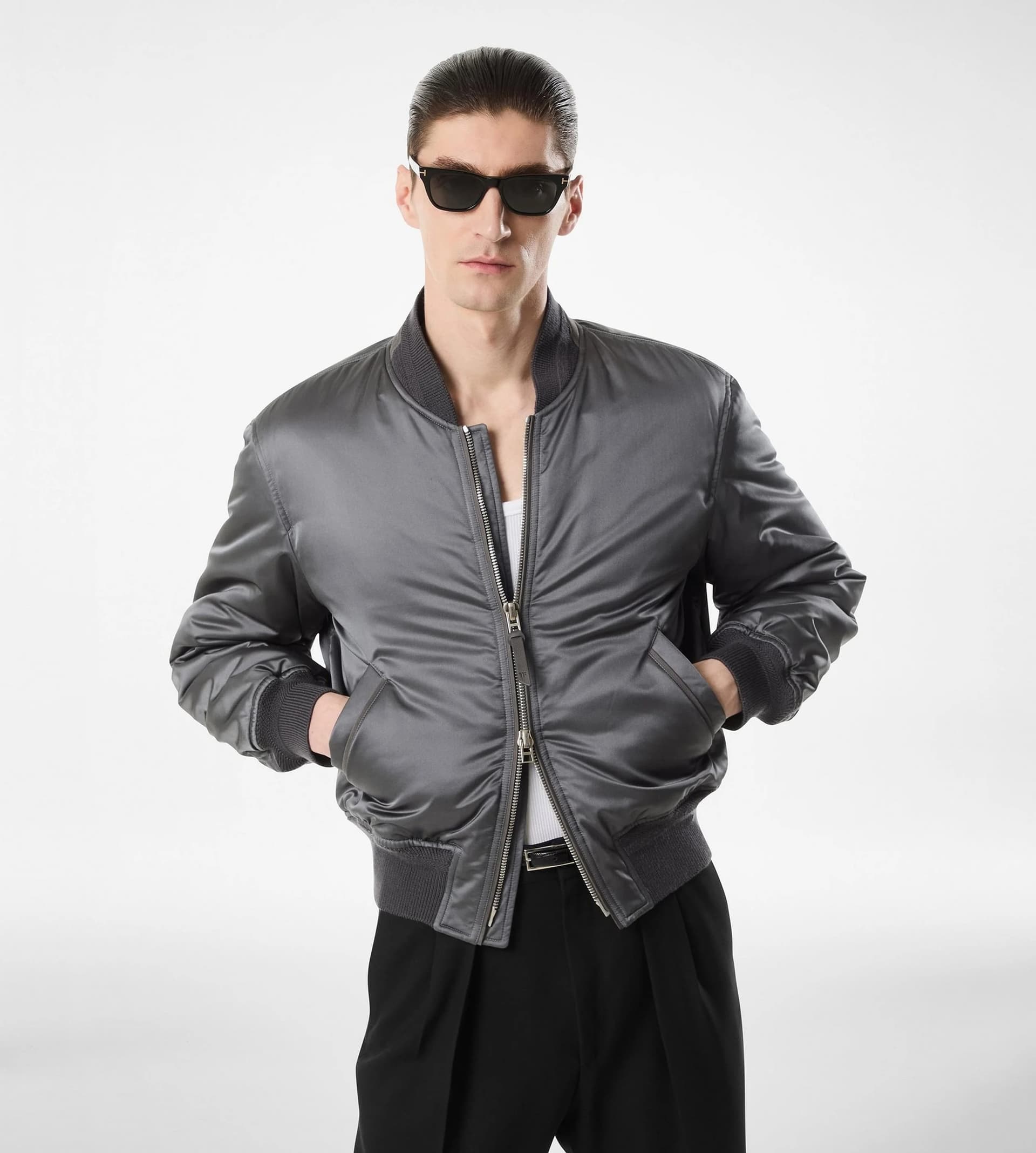 TOM FORD Tom Ford Bomber Uomo Grigio - 3