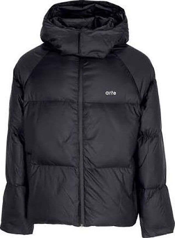 ARTE Arte Antwerp Special Cuts Puffer Giubbotto Uomo Nero con Cappuccio - 2