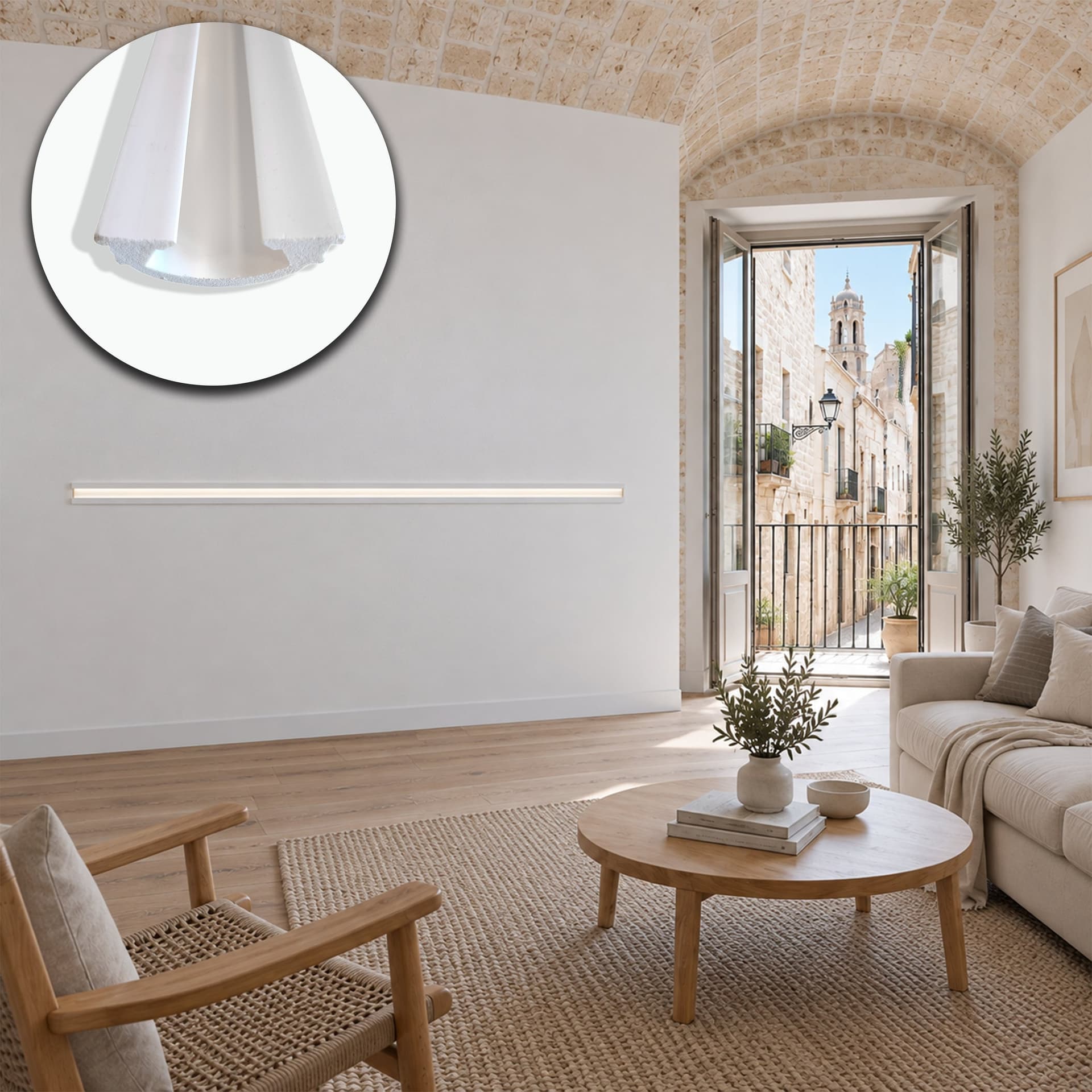 Profilo LED a Gola da Incasso per Cartongesso in Polimero 36x90x2700 mm – JX188 – Venduto al Metro Lineare - 1
