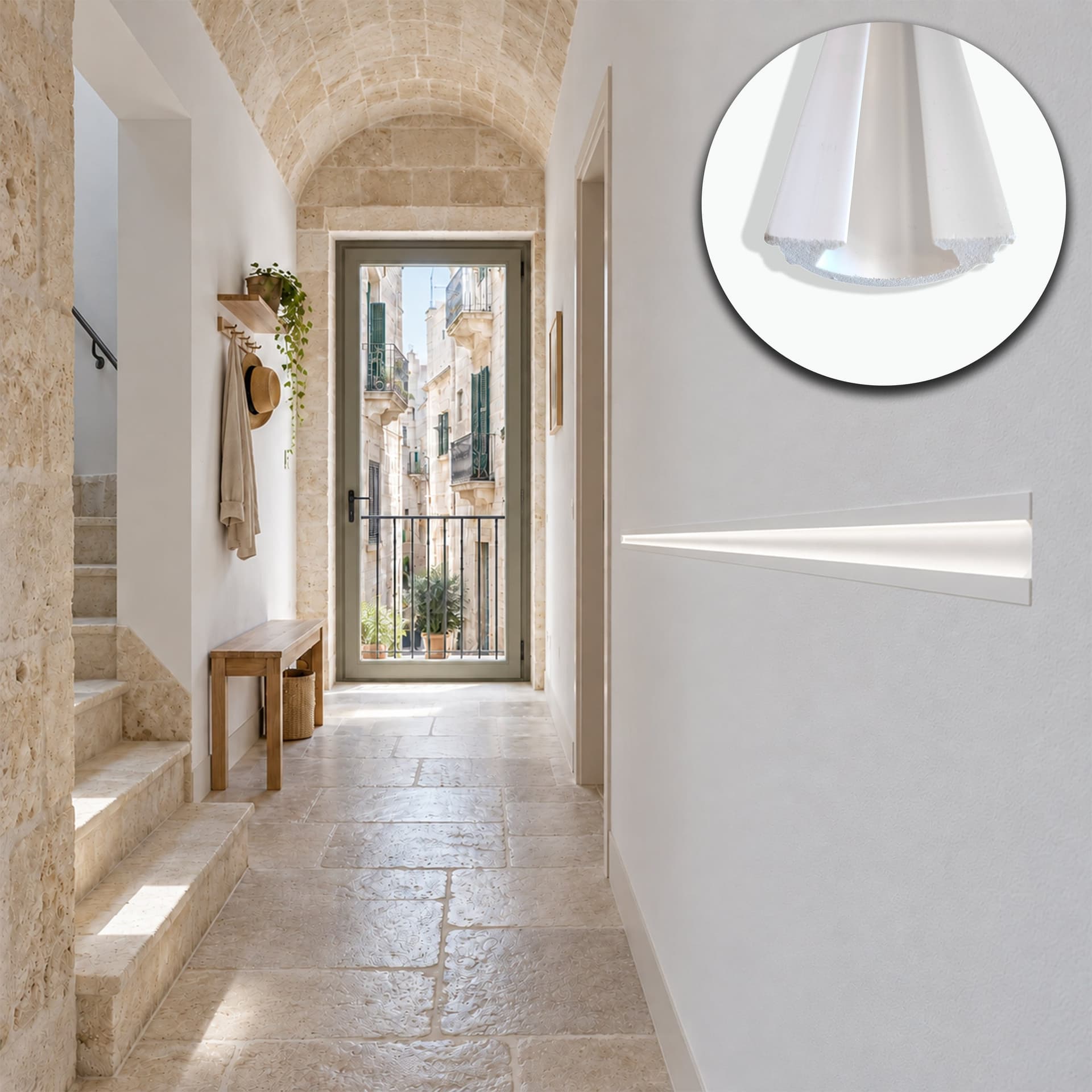 Profilo LED a Gola da Incasso per Cartongesso in Polimero 36x90x2700 mm – JX188 – Venduto al Metro Lineare - 2