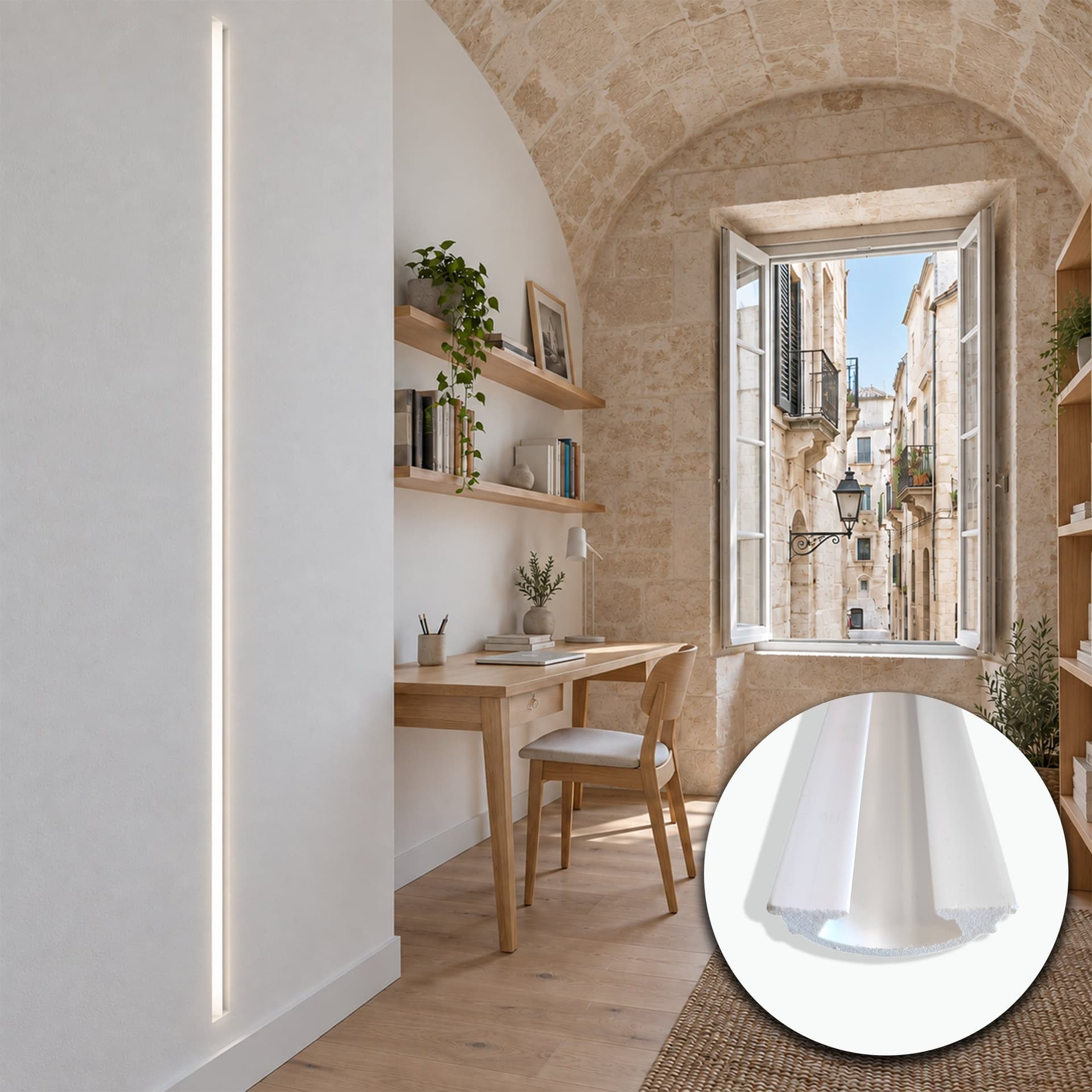 Profilo LED a Gola da Incasso per Cartongesso in Polimero 36x90x2700 mm – JX188 – Venduto al Metro Lineare - 3