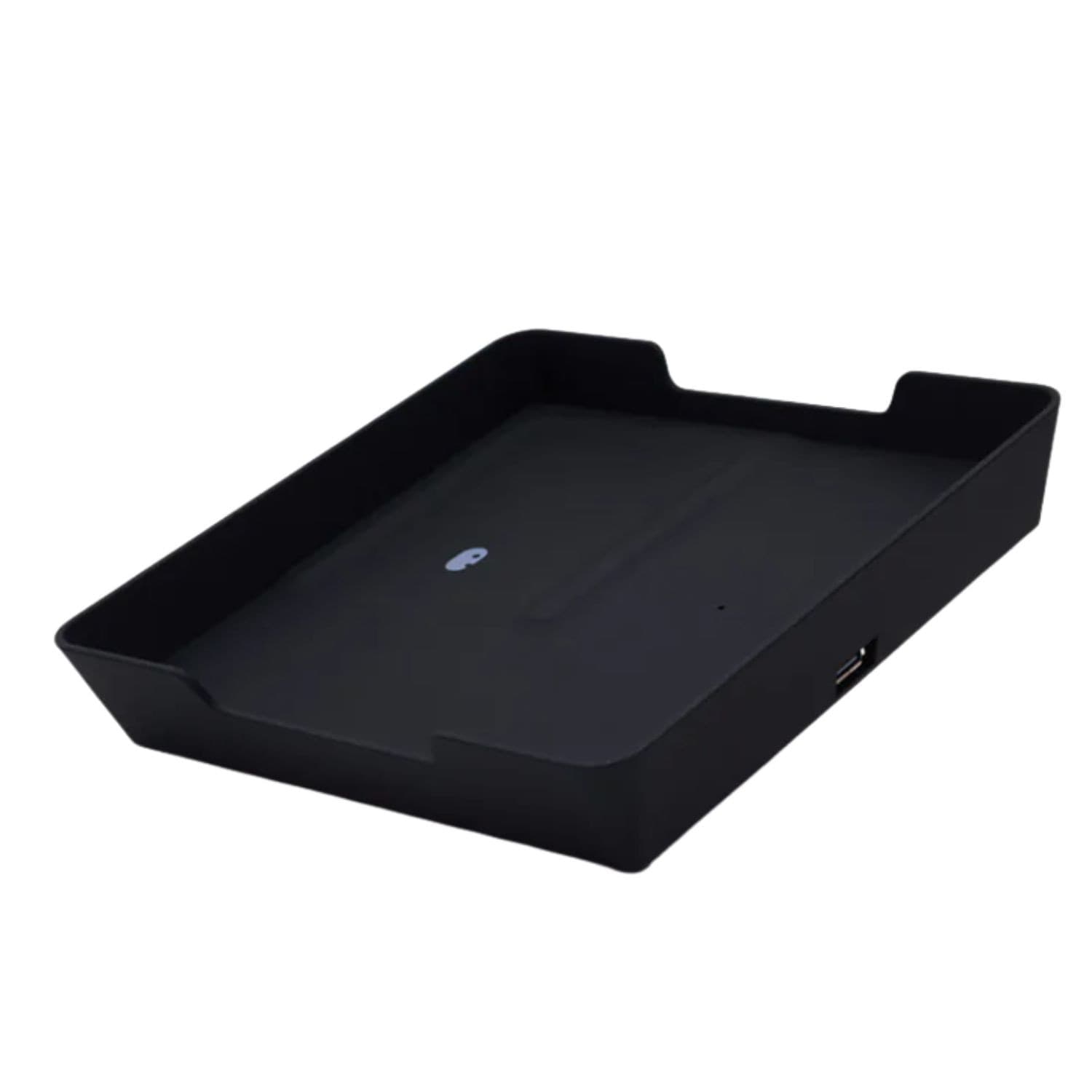 Vassoio portaoggetti con ricarica wireless e porta USB-A. - 3