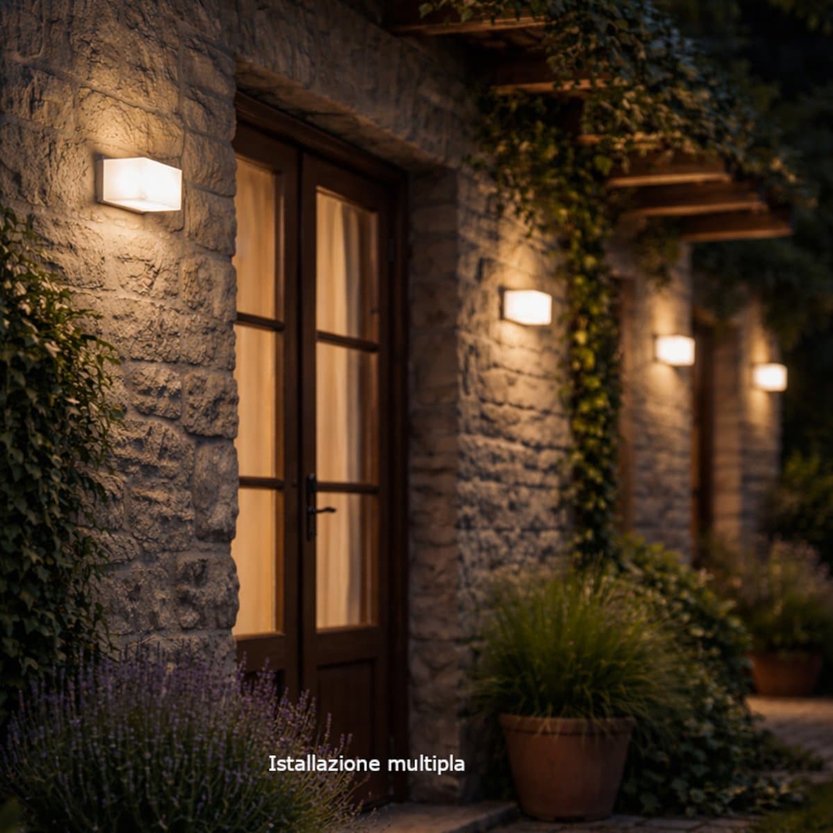 Applique moderno Sovil illuminazione BRICK 97805 02 LED CCT IP65 termoplastico - 2