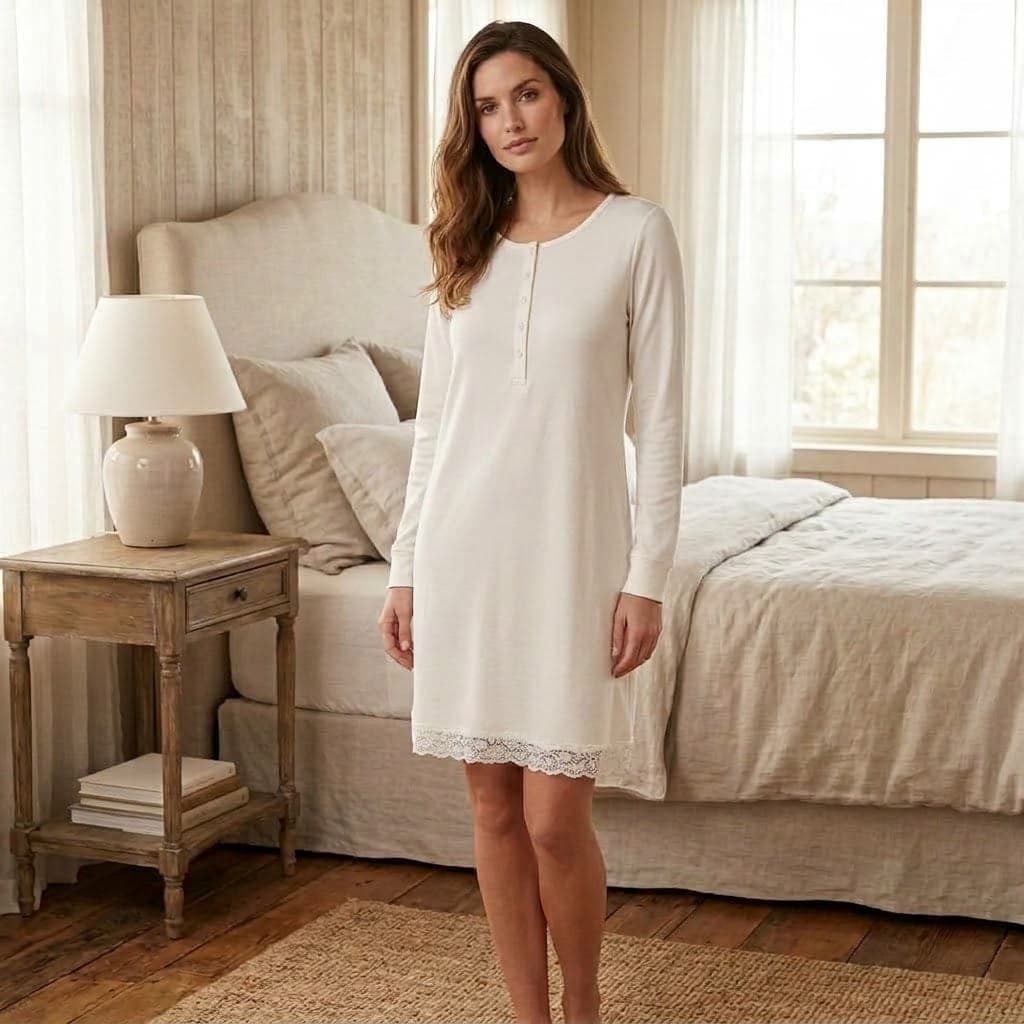 Camicia da Notte Donna Karel CS0003CL in 100% Cotone - 5