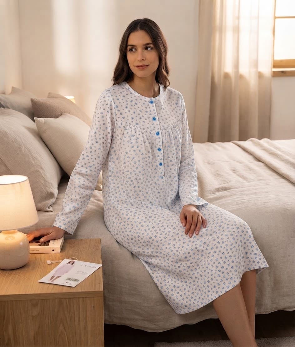 Camicia da Notte Donna Karel Più in 100% Cotone – Taglie Calibrate - 10