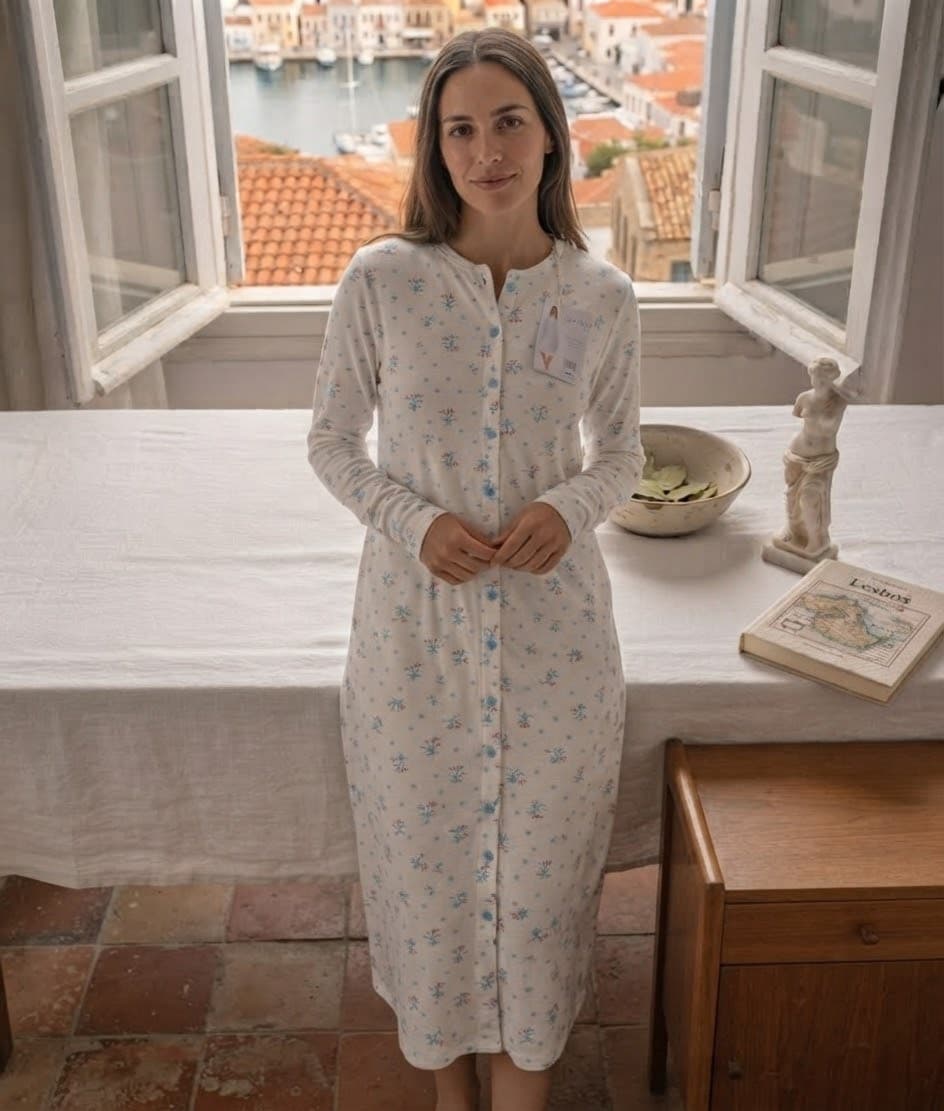 Camicia da Notte Donna Karel Più in 100% Cotone – Taglie Calibrate - 2