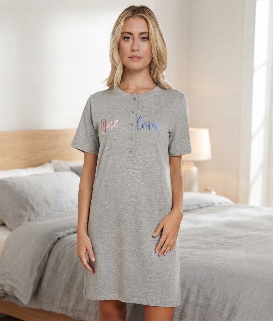 Camicia da Notte Donna Karel Più in 100% Cotone – Taglie Calibrate - 7
