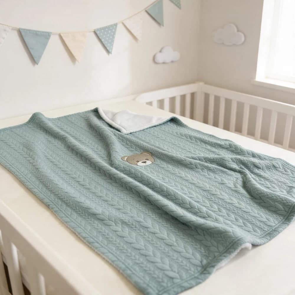 Coperta Treccia Coccolissimi Sherpa Teddy – Agave
