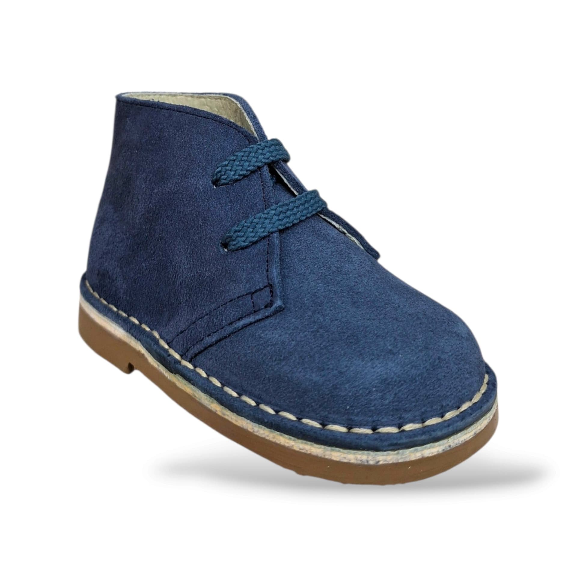 Panyno B2920 Polacchino Bambini Blue Suede | Scarpe Unisex Bambino Bambina Stile Clarks Lacci Morbido Vivace Originale Scuola Passeggio Cerimonia | Taglie 19-27 | Scarpetteria Gica Trani - 2