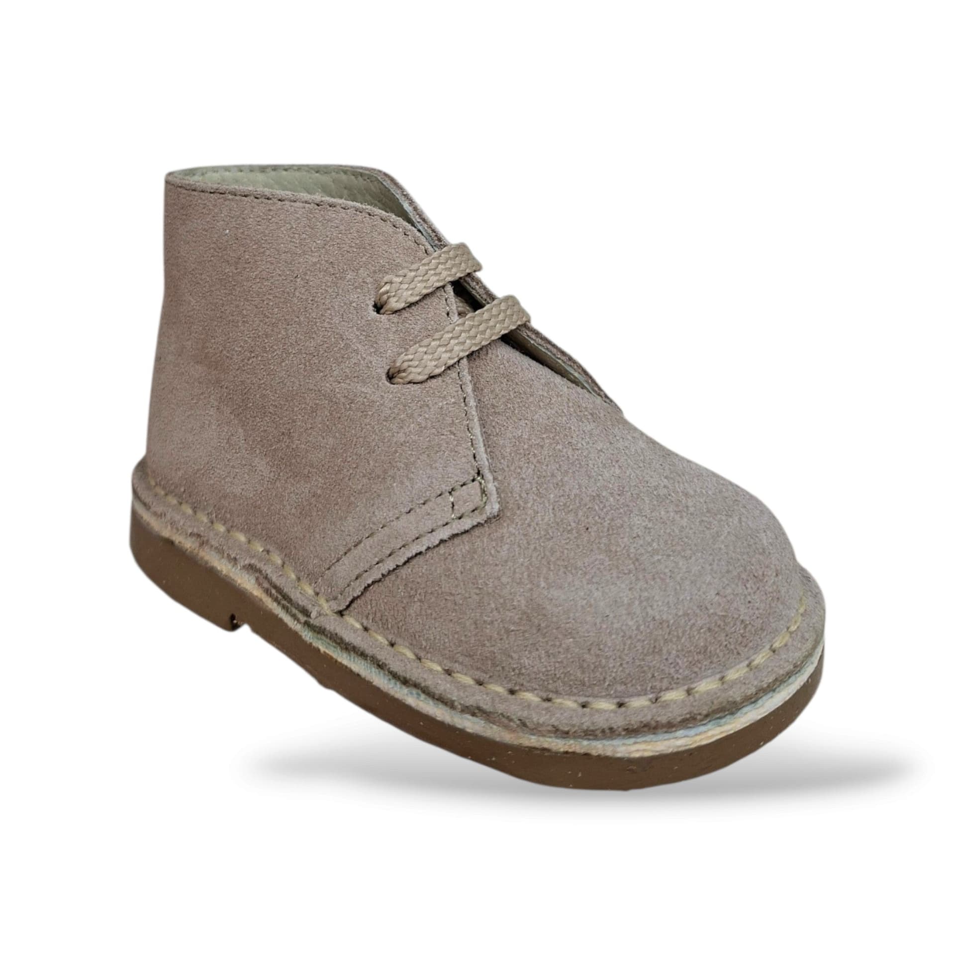 Panyno B2920 Polacchino Bambini Beige | Suede Crosta Morbido Lacci Stile Clarks Unisex Naturale Luminoso Versatile Scuola | Taglie 19-27 | Scarpetteria Gica - 2