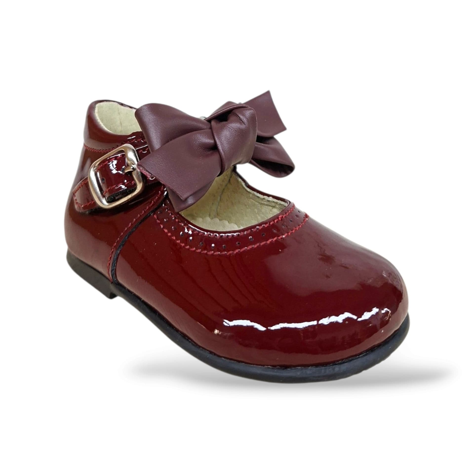 Panyno B1528 Ballerina Bambolina Primi Passi Bambina Bordeaux | Vernice Fiocco Estraibile Fibbia Elegante Romantica | Taglie 19-23 | Scarpetteria Gica - 2
