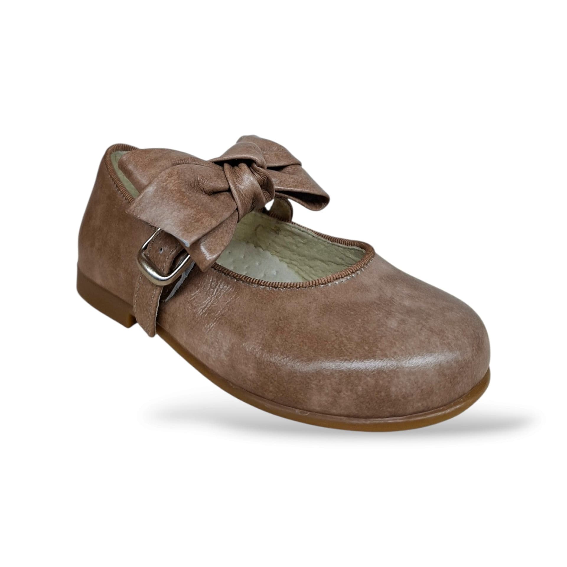 Panyno B2601 Ballerina Bambolina Bambina Beige | Pelle Morbida Naturale Fiocco Estraibile Fibbia Elegante Delicata Versatile Scuola | Taglie 24-29 | Scarpetteria Gica - 2