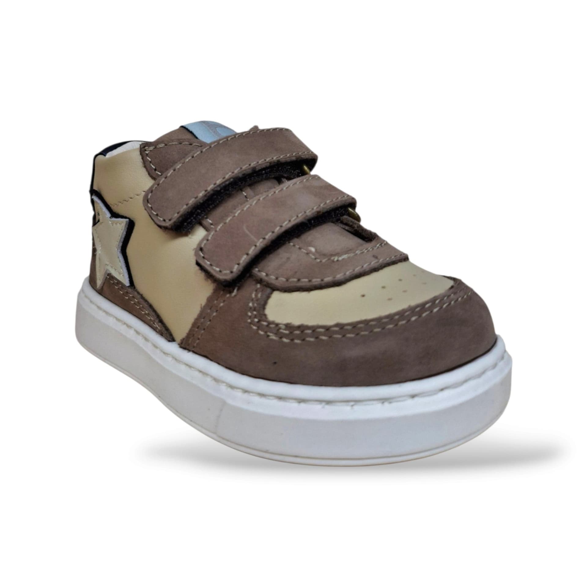 Balducci Cita 7487 Primi Passi Bambini Tortora Beige | Pelle e Suede Morbido Velcro Linea Soft Made in Italy Unisex Naturale Artigianale Crescita Sana | Taglie 20-26 | Scarpetteria Gica - 2