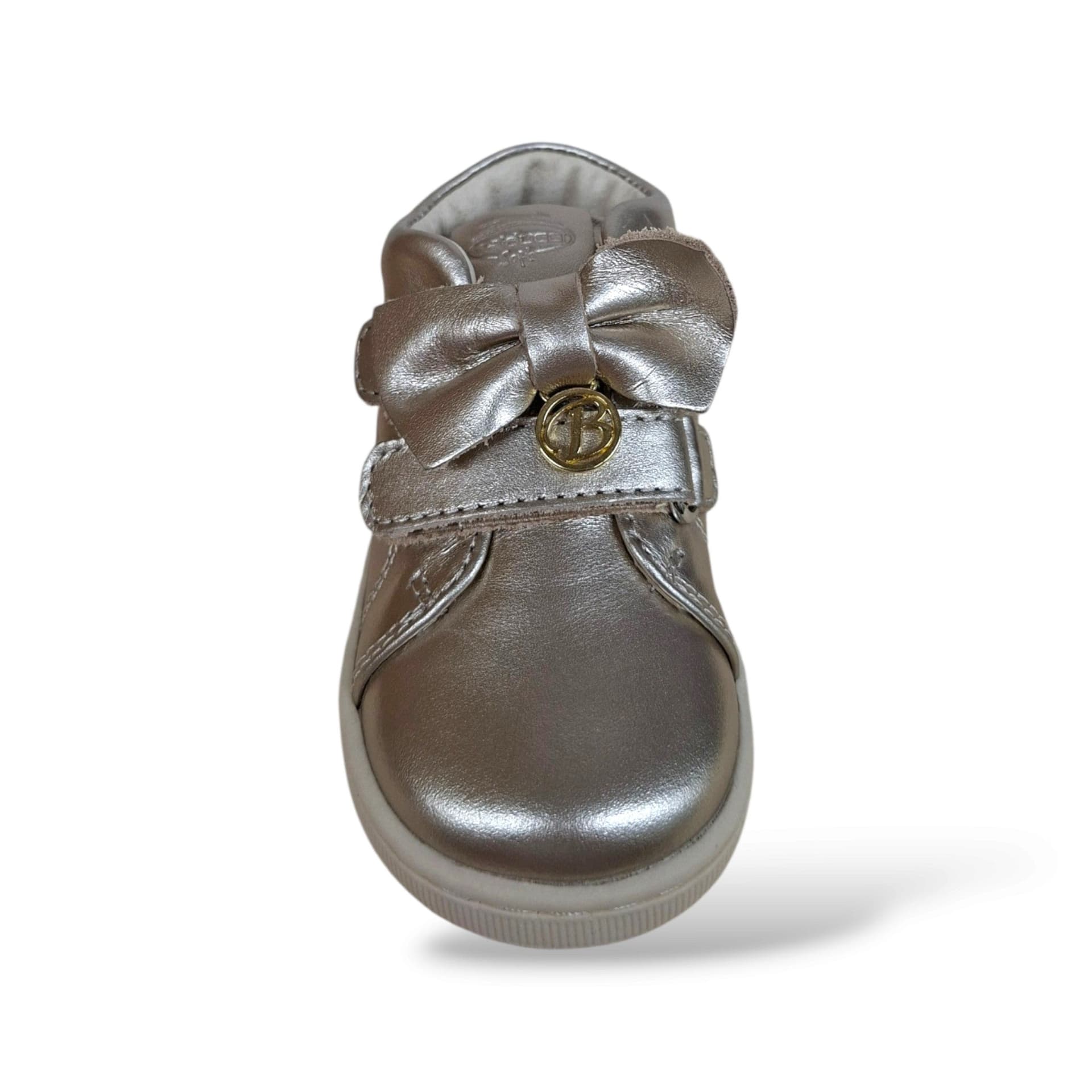 Balducci Cita 7450 Primi Passi Bambina Platino | Vera Pelle Luminosa Velcro Fiocco Estraibile Linea Soft Made in Italy Preziosa Glamour Battesimo Cerimonia | Taglie 19-24 | Scarpetteria Gica - 4