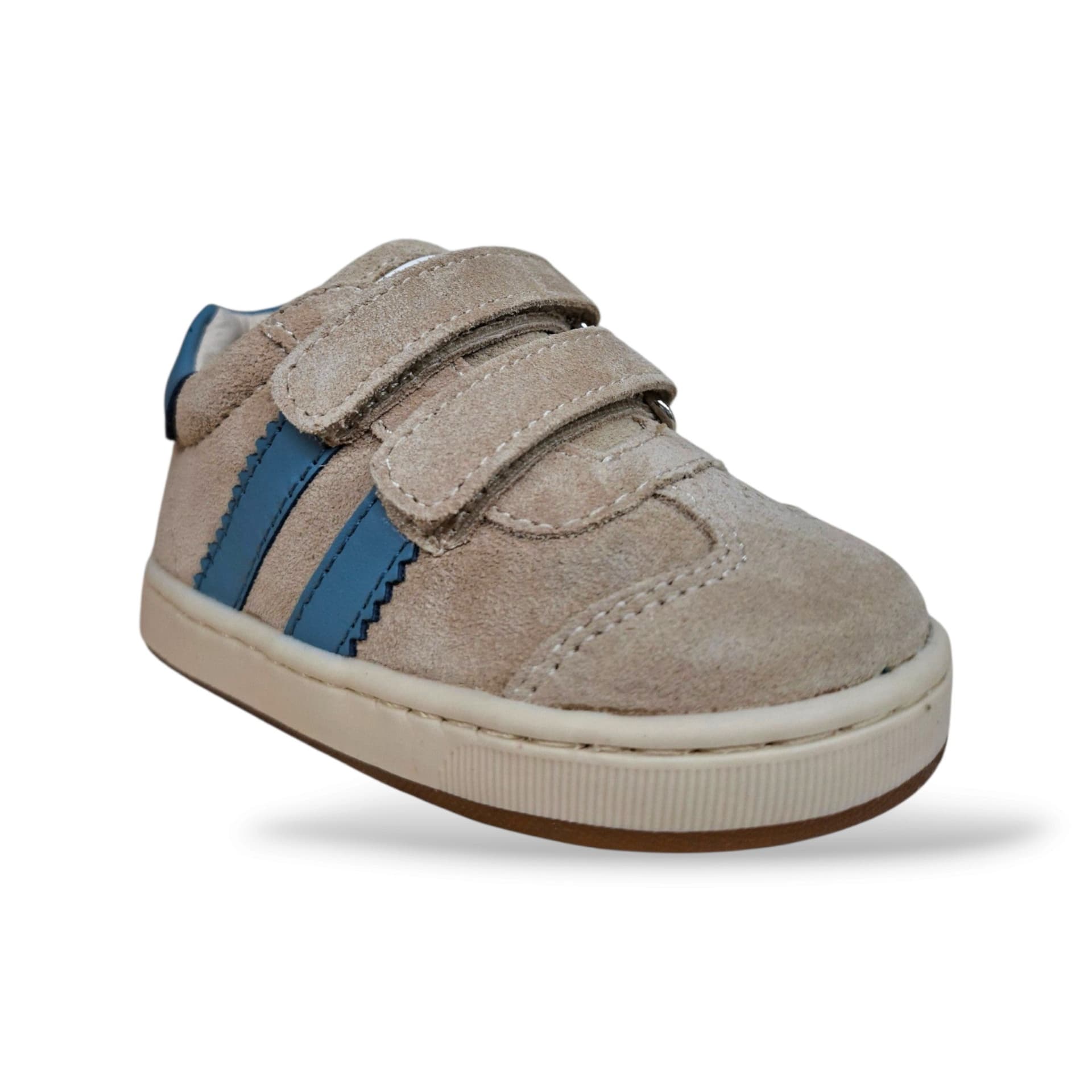 Balducci Cita 7462 Primi Passi Bambini Grigio Azzurro | Suede Morbidissimo Velcro Linea Soft Made in Italy Unisex Contemporaneo Fresco Artigianale Crescita Naturale | Taglie 19-24 | Scarpetteria Gica - 2