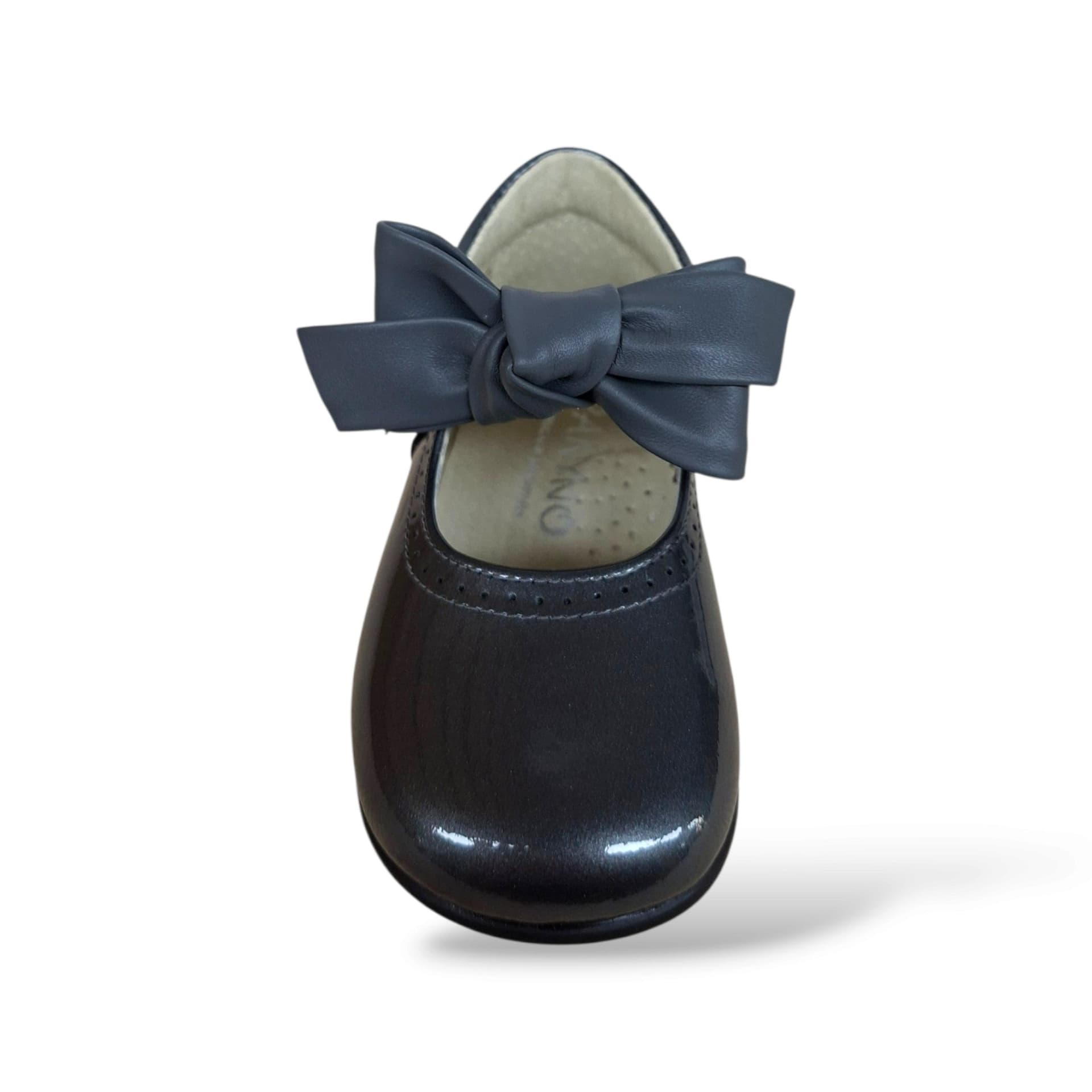 Panyno B1528 Ballerina Bambolina Primi Passi Bambina Grigio | Vernice Lucida Fiocco Estraibile Fibbia Minimal Contemporanea Sofisticata | Taglie 19-23 | Scarpetteria Gica - 4