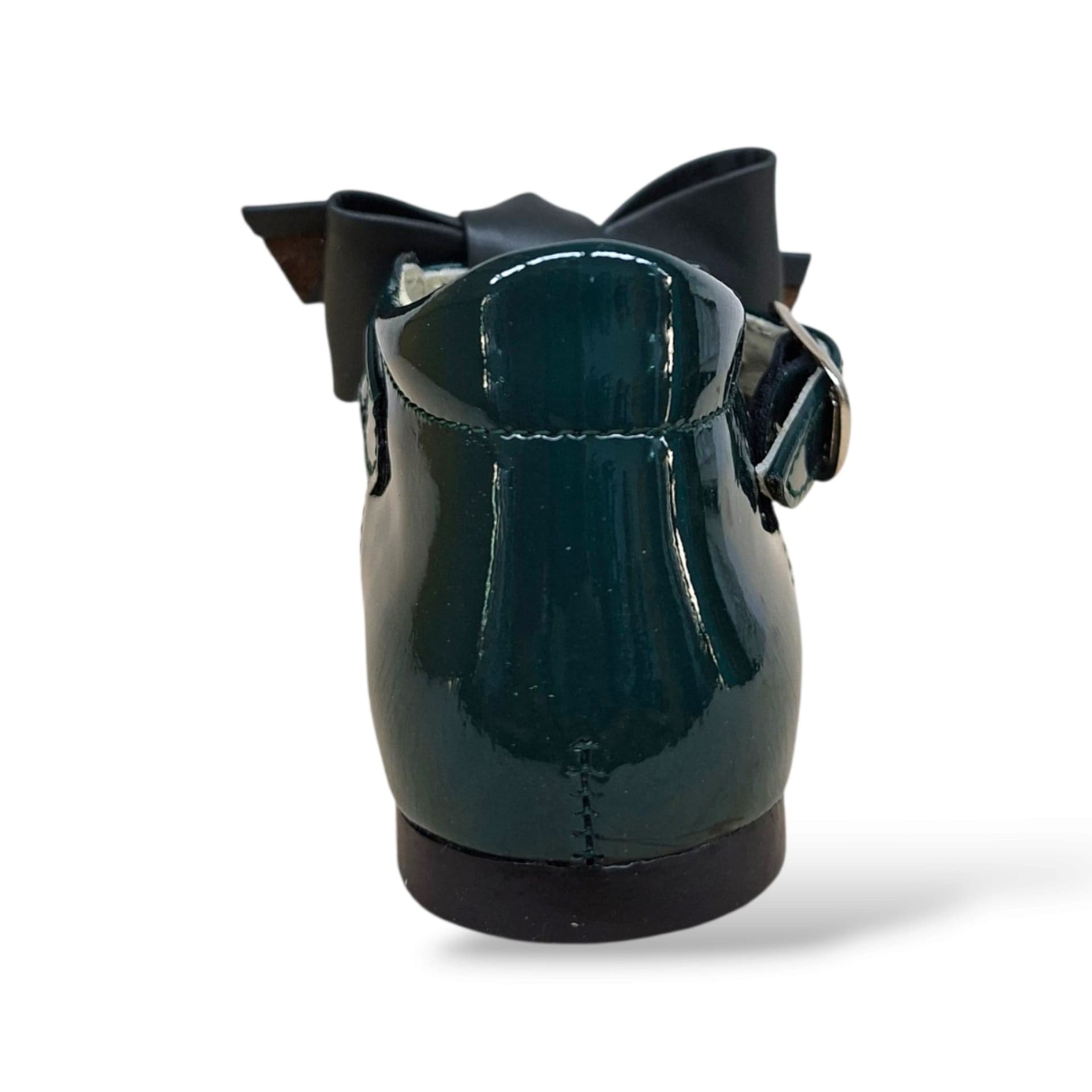 Panyno B1528 Ballerina Bambolina Primi Passi Bambina Verdone | Vernice Lucida Fiocco Estraibile Fibbia Verde Naturale Originale | Taglie 19-23 | Scarpetteria Gica - 3
