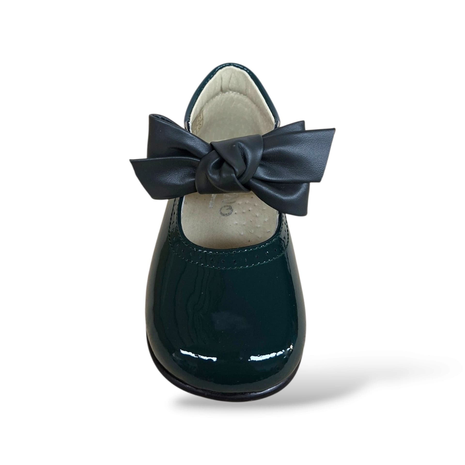 Panyno B1528 Ballerina Bambolina Primi Passi Bambina Verdone | Vernice Lucida Fiocco Estraibile Fibbia Verde Naturale Originale | Taglie 19-23 | Scarpetteria Gica - 4
