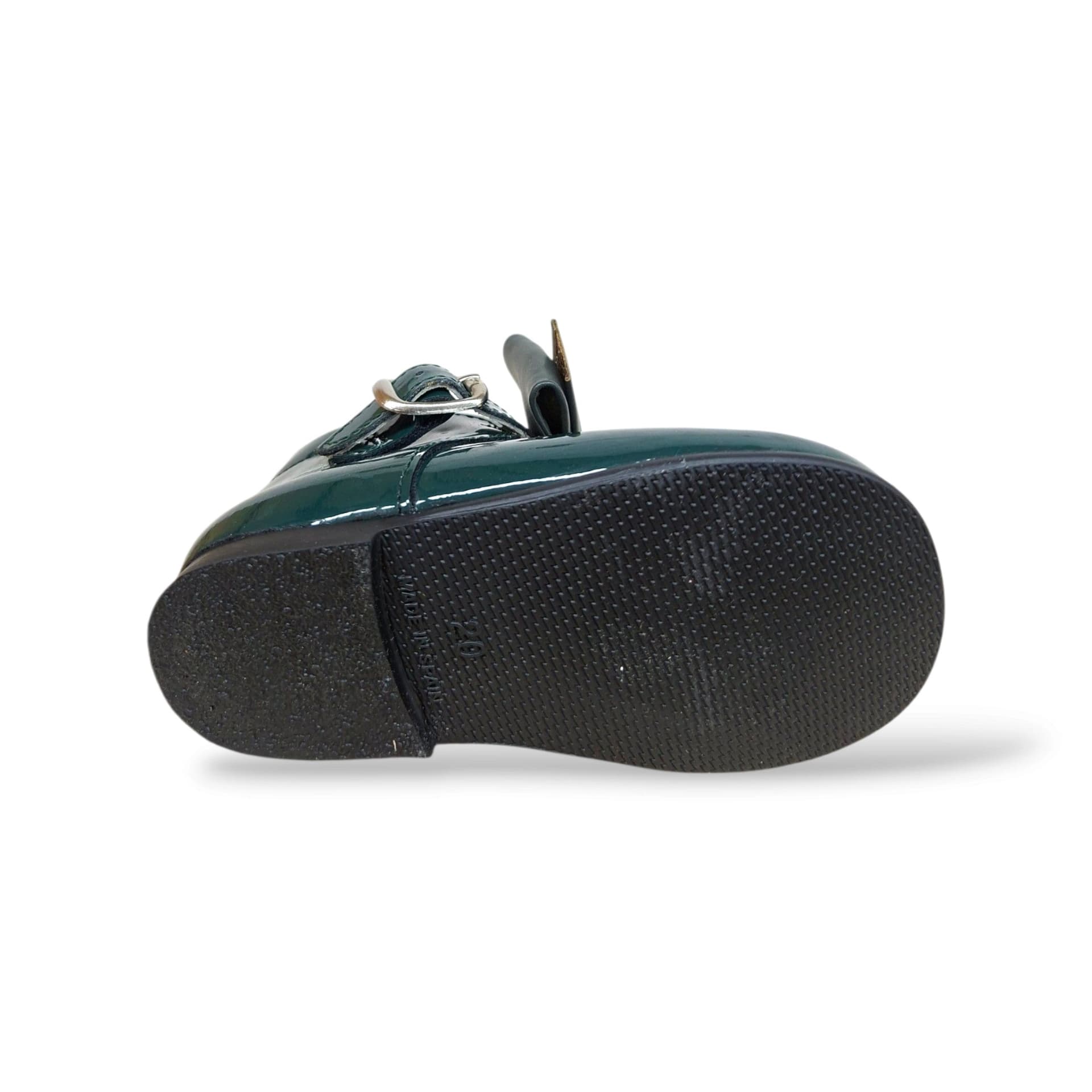 Panyno B1528 Ballerina Bambolina Primi Passi Bambina Verdone | Vernice Lucida Fiocco Estraibile Fibbia Verde Naturale Originale | Taglie 19-23 | Scarpetteria Gica - 5