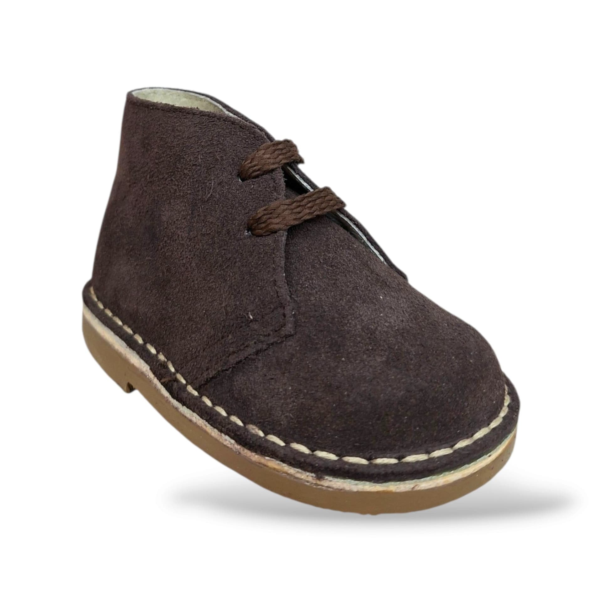 Panyno B2920 Polacchino Bambini Marrone | Suede Crosta Morbido Lacci Stile Clarks Unisex Elegante Versatile Scuola | Taglie 19-27 | Scarpetteria Gica - 2