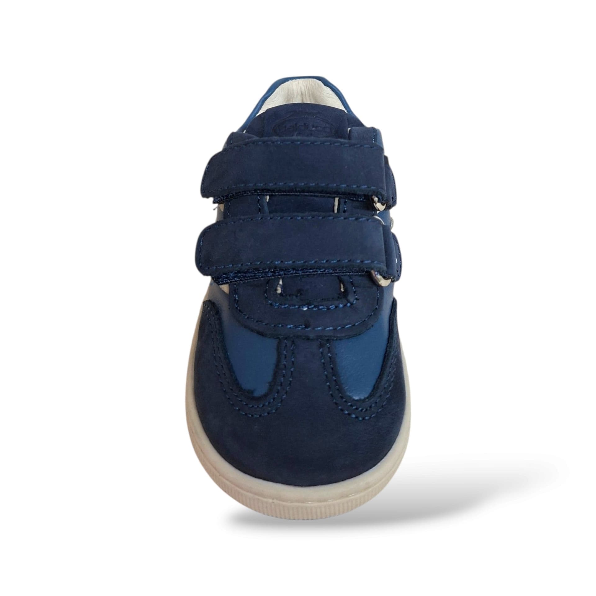 Balducci Cita 7462 Primi Passi Bambini Blue Azzurro Bianco | Pelle e Suede Morbido Velcro Linea Soft Made in Italy Tricolore Marino Fresco Vivace Artigianale | Taglie 19-24 | Scarpetteria Gica - 4