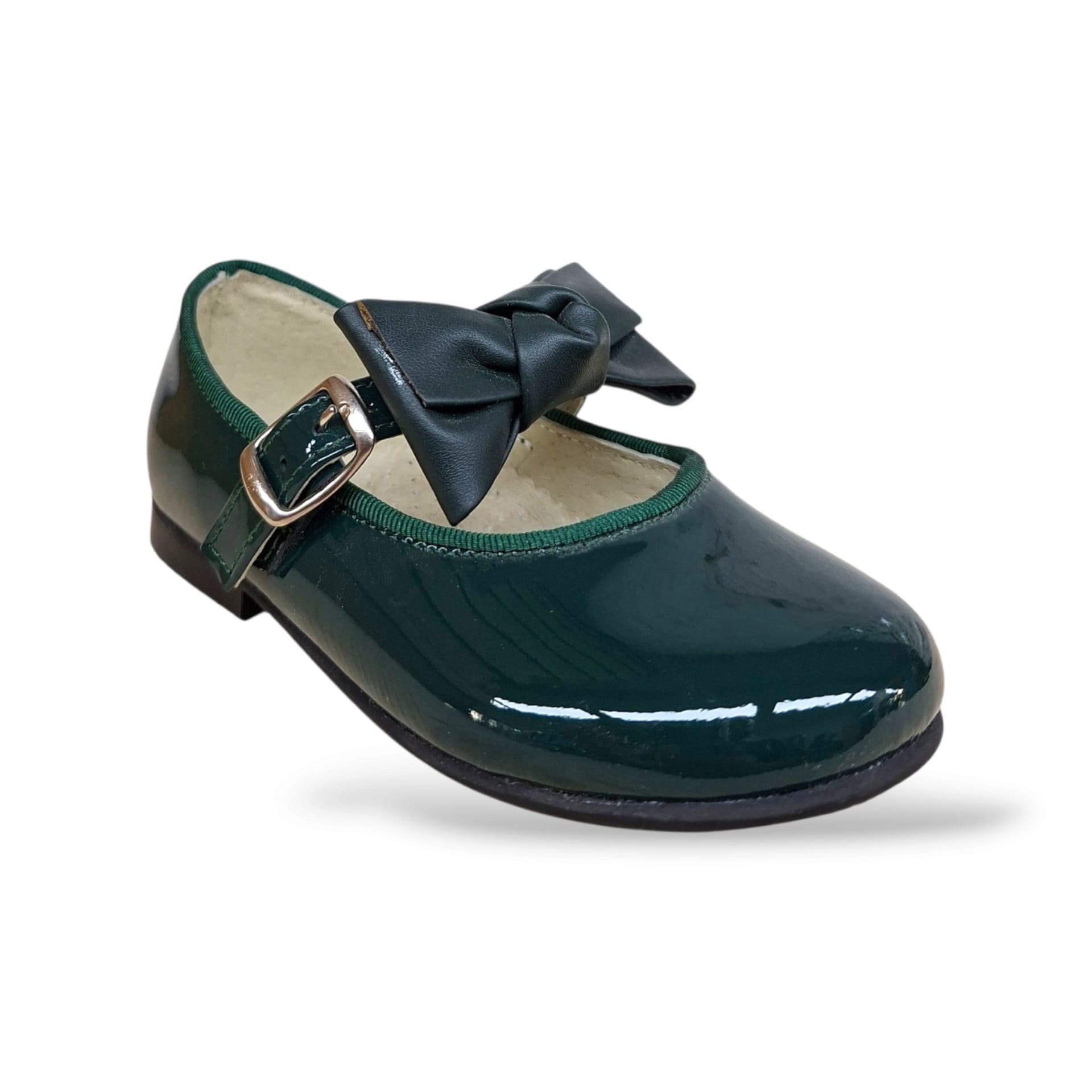 Panyno B2601 Ballerina Bambolina Bambina Verdone | Vernice Fiocco Estraibile Fibbia Elegante Originale Autunno | Taglie 24-29 | Scarpetteria Gica - 2