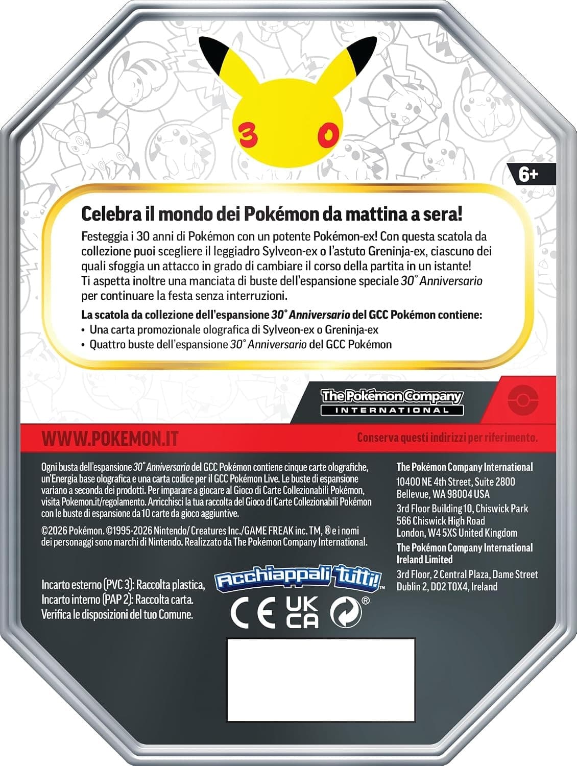 Pokémon: scatola da collezione Sylveon-ex dell’espansione 30° Anniversario del GCC Pokémon - 3