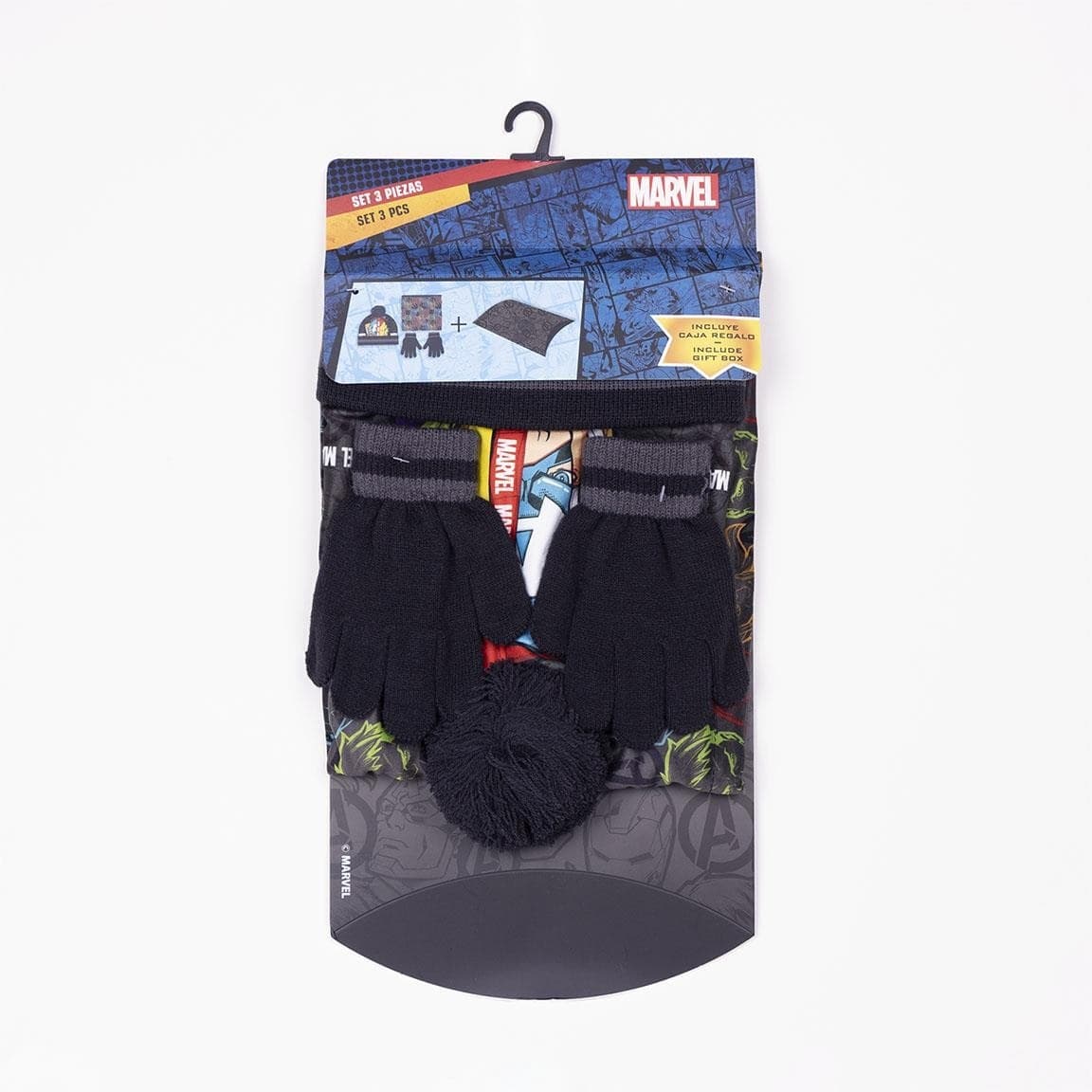 Cappello scaldacollo guantini Avengers veste da 3 a 7 anni Inverno - 9