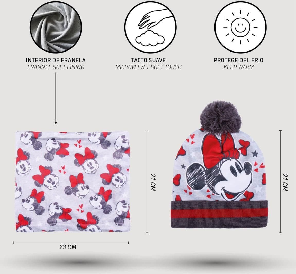 Cappello scaldacollo e guanti Minnie veste dai 3 agli 7 anni con scatola regalo - 5