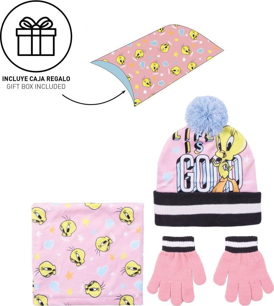 Cappello Titti con scaldacollo e guantini misura unica veste dai 3 ai 6 anni - 2