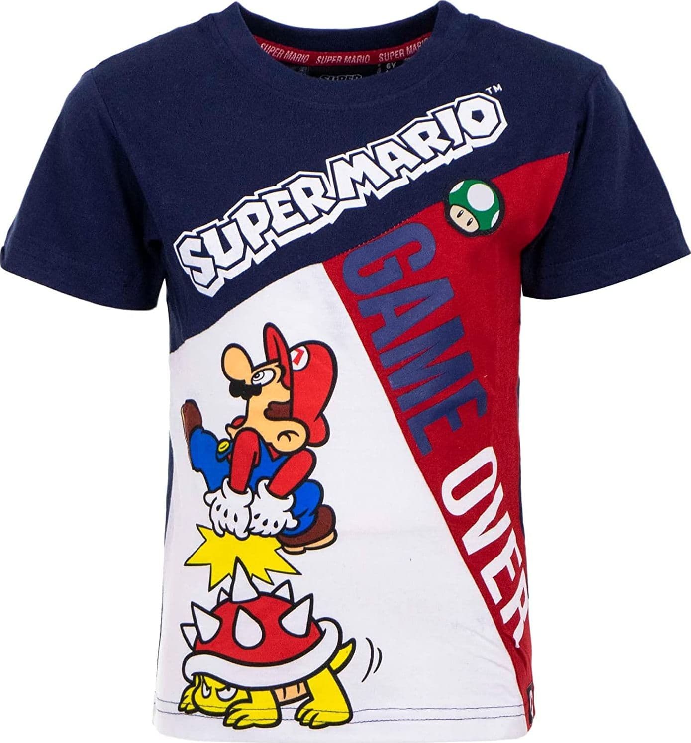T-Shirt Maglia Maglietta a Maniche Corte Super Mario Primavera Estate - 4