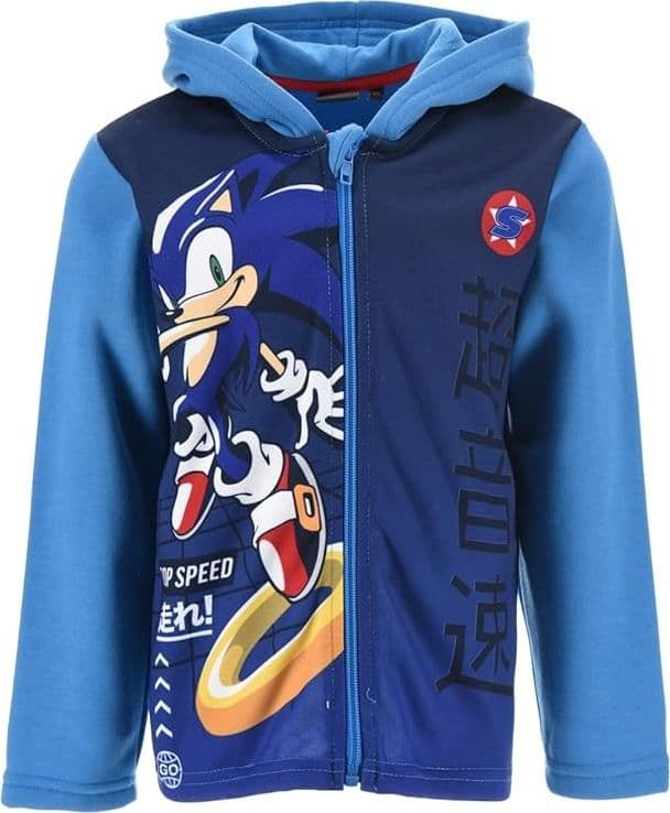 Felpa Sonic da 3 a 8 anni con cerniera interno felpato - 3