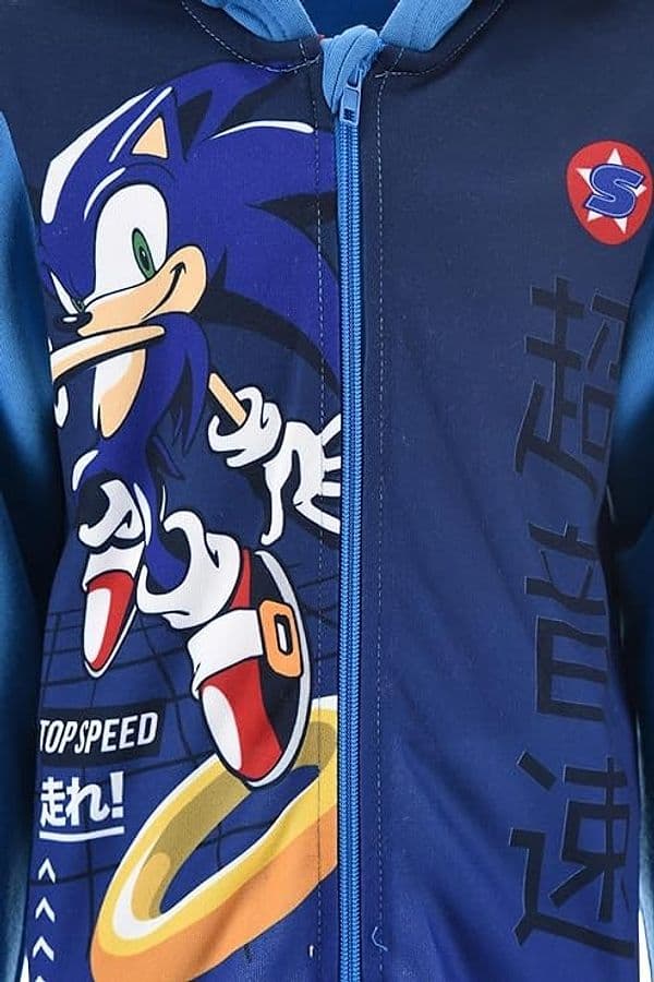 Felpa Sonic da 3 a 8 anni con cerniera interno felpato - 4