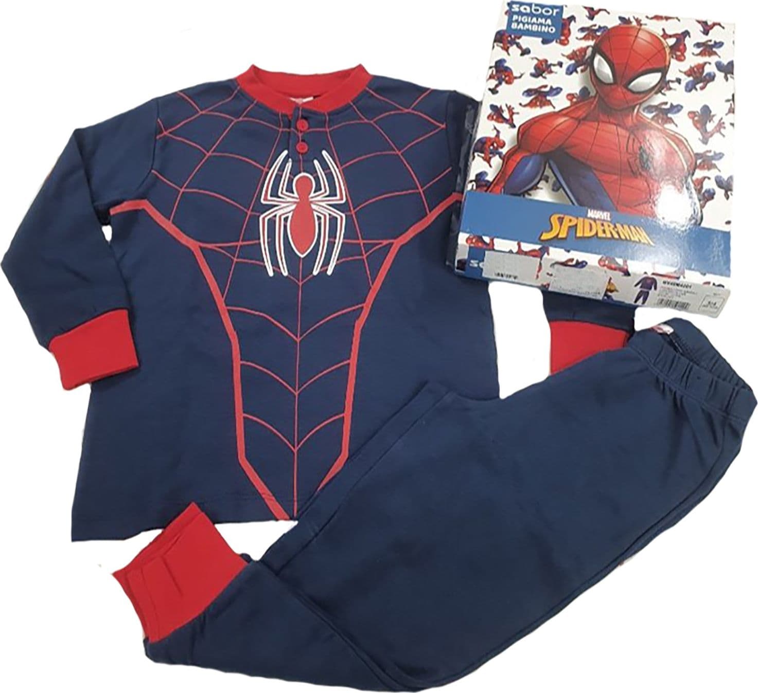 Pigiama Spiderman in caldo cotone da 3 a 10 anni Inverno - 4