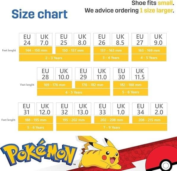Scarpe Pokemon Pikachu con luci numeri dal 24 al 3 nero - 5