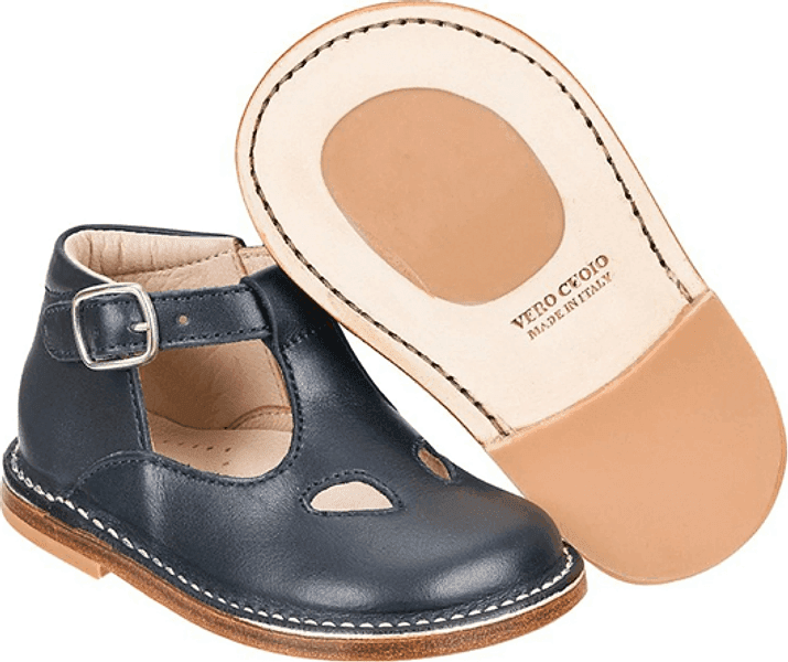 Scarpe con occhietti blu in vera pelle Moby Dick - 2