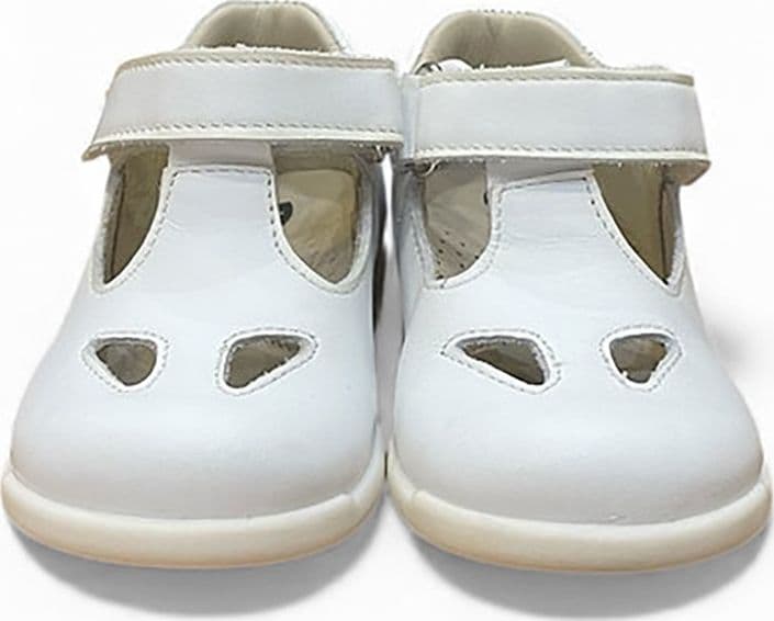 Scarpe bimbo bimba bianche occhietti occhio di bue battesimo cerimonia Rossano Made in Italy - 2