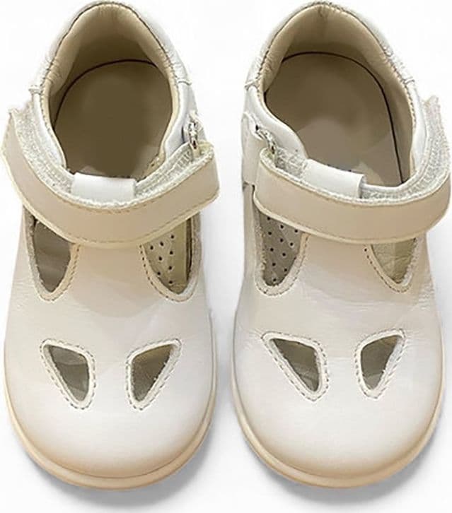 Scarpe bimbo bimba bianche occhietti occhio di bue battesimo cerimonia Rossano Made in Italy - 3