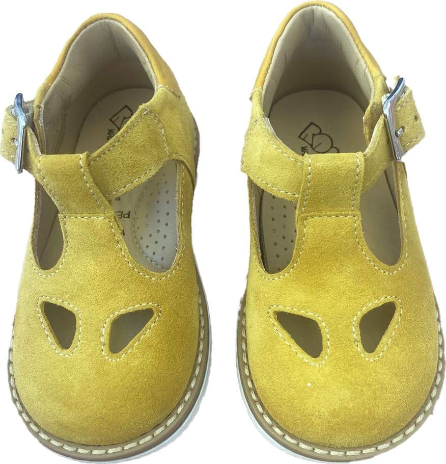 Scarpe bimbo bimba occhietti occhio di bue giallo Rossano Made in Italy - 4