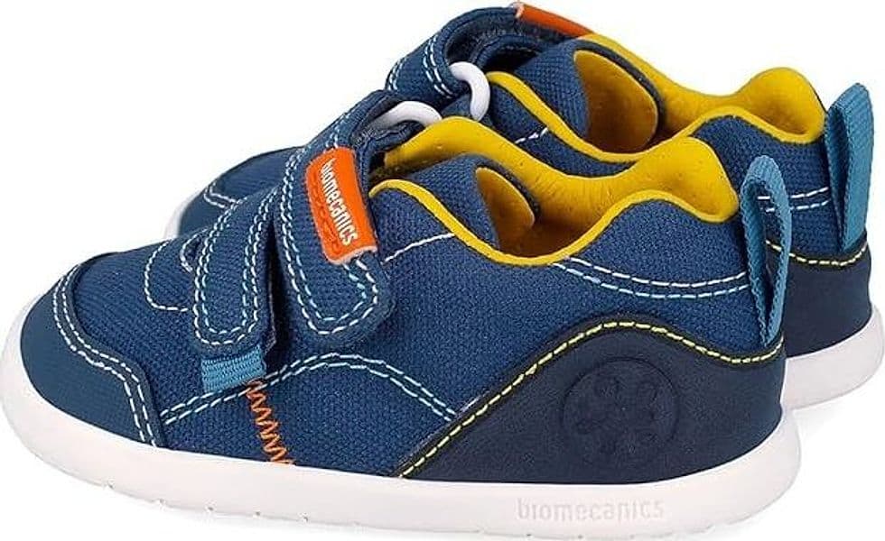Scarpe tela wide primi passi blu  rosa naturale Biomecanics - 6