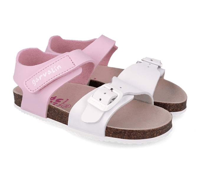 Sandali bambina bianco rosa dal 21 al 34 Garvalin - 2