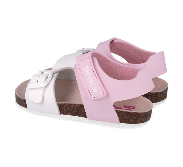 Sandali bambina bianco rosa dal 21 al 34 Garvalin - 3
