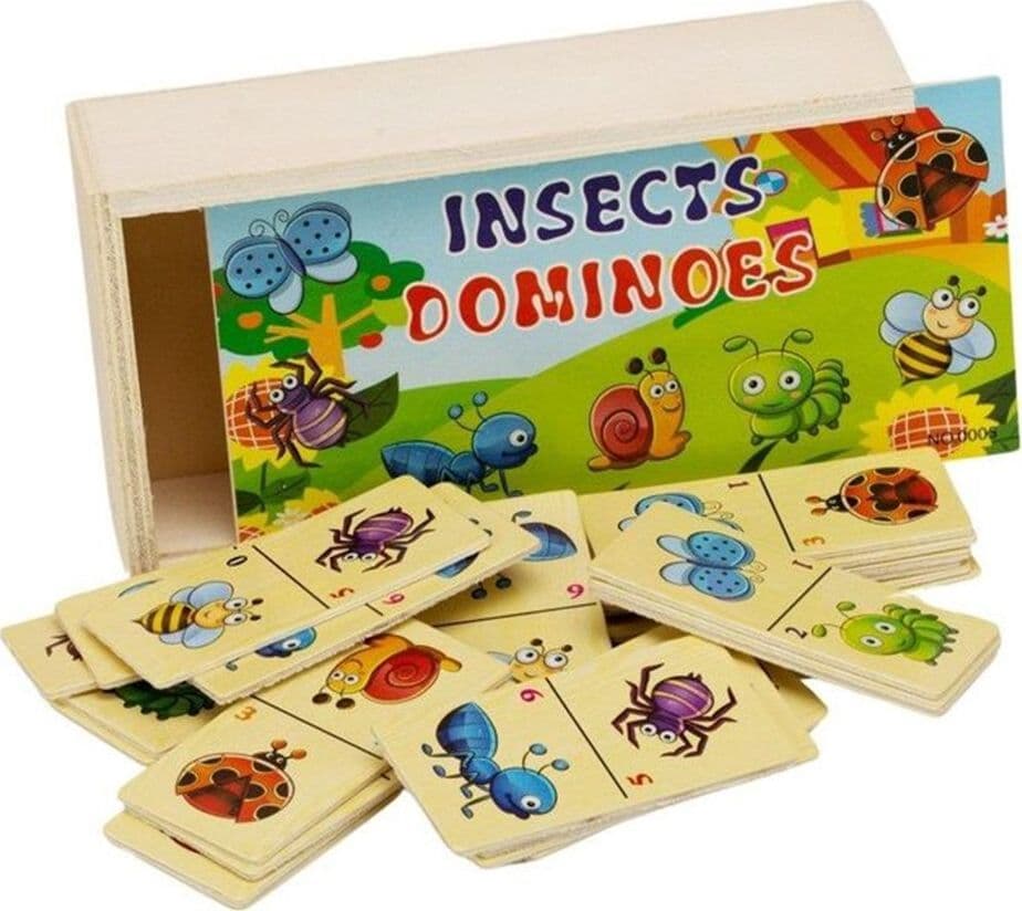 GIOCO EDUCATIVO IMPARARE A GIOCARE A DOMINO IN LEGNO PER BAMBINI A VARI TEMI 07949 - 3